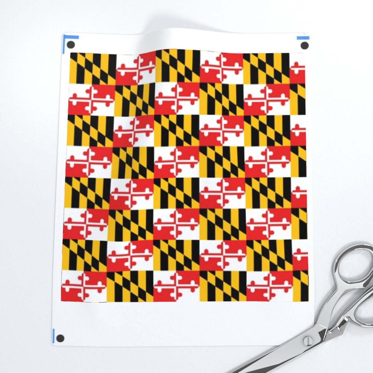 Flag Maryland Red Gold Custom Printed Fabric by Spoonflower Various Fabrics by the Yard or Fat Quarter